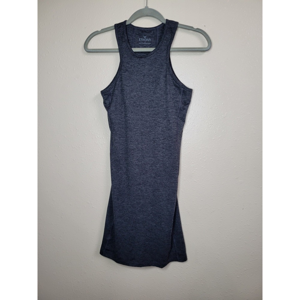Ethona Active Wear Dress Gray Draped Keyhole Back‎ Athleisure Gym Yoga Sz S